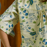 Solo Date Shirt - Handblock Printed Blue