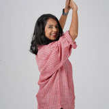 Rosy Strip Handwoven Cotton Shirt