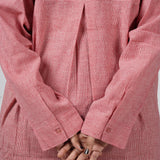 Coral Handwoven Cotton Shirt
