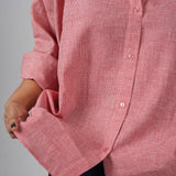 Coral Handwoven Cotton Shirt