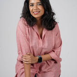 Coral Handwoven Cotton Shirt