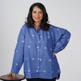 Cobalt Twilight Handwoven Cotton Shirt