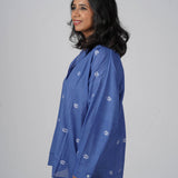 Cobalt Twilight Handwoven Cotton Shirt