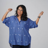 Cobalt Twilight Handwoven Cotton Shirt