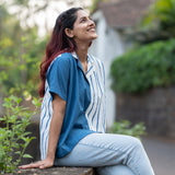 Azure Stripe Cotton Shirt