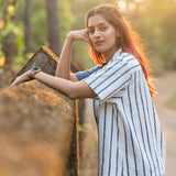 Azure Stripe Cotton Shirt