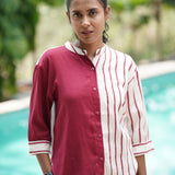 Merlot Stripe Cotton Shirt