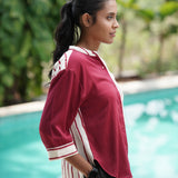 Merlot Stripe Cotton Shirt