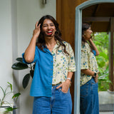 Solo Date Shirt - Handblock Printed Blue