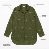 Olive Jamdani Shirt