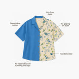 Solo Date Handblocked Cotton Shirt(Blue)