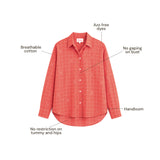 Fresh Coral Jamdani Cotton Shirt