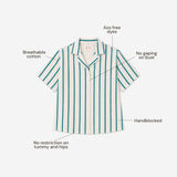 Tealune Stripe Handblocked Cotton Shirt