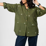 Olive Jamdani Shirt