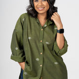 Olive Jamdani Shirt