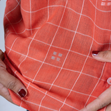 Fresh Coral Jamdani Cotton Shirt