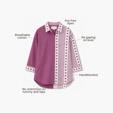 Boysenberry Handblocked Cotton Shirt