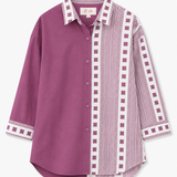 Boysenberry Handblocked Cotton Shirt