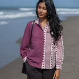 Boysenberry Handblocked Cotton Shirt
