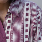 Boysenberry Handblocked Cotton Shirt