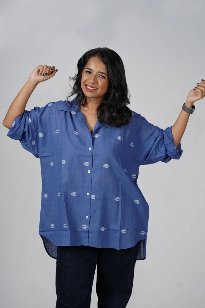 Cobalt Twilight Jamdani Shirt