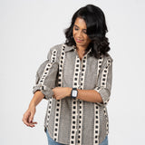 Ink and Chalk Handblocked Cotton Shirt