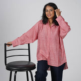 Rosy Strip Handwoven Cotton Shirt
