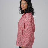 Rosy Strip Handwoven Cotton Shirt
