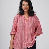 Rosy Strip Handwoven Cotton Shirt
