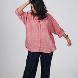 Rosy Strip Handwoven Cotton Shirt