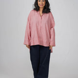 Coral Handwoven Cotton Shirt