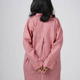 Coral Handwoven Cotton Shirt
