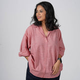 Coral Handwoven Cotton Shirt