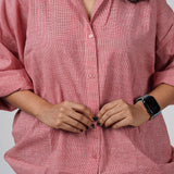 Coral Handwoven Cotton Shirt