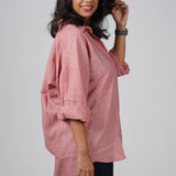 Coral Handwoven Cotton Shirt