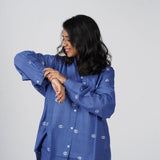 Cobalt Twilight Handwoven Cotton Shirt