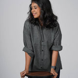 Charcoal Charm Handwoven Cotton Shirt