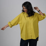 Lime Whisper Oversize Cotton Shirt