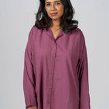 Bougainvillea Haze Oversize Cotton Shirt