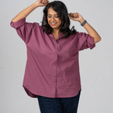 Bougainvillea Haze Oversize Cotton Shirt