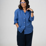 Classic Blue Checked Handloom Shirt