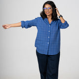Classic Blue Checked Handloom Shirt