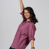 Bougainvillea Haze Oversize Cotton Shirt