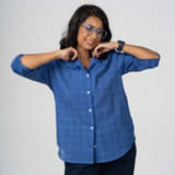 Classic Blue Checked Handloom Shirt