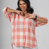 Salmon Checked Handloom Shirt