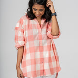 Salmon Checked Handloom Shirt