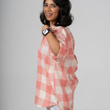 Salmon Checked Handloom Shirt
