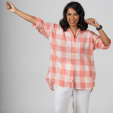 Salmon Checked Handloom Shirt