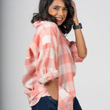 Salmon Checked Handloom Shirt