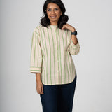 Ivy Stripe Handblocked Cotton Shirt